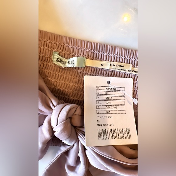 Urban Outfitters Kimchi Blue Pink/Rose Tie Front Silky Top - Picture 7 of 17